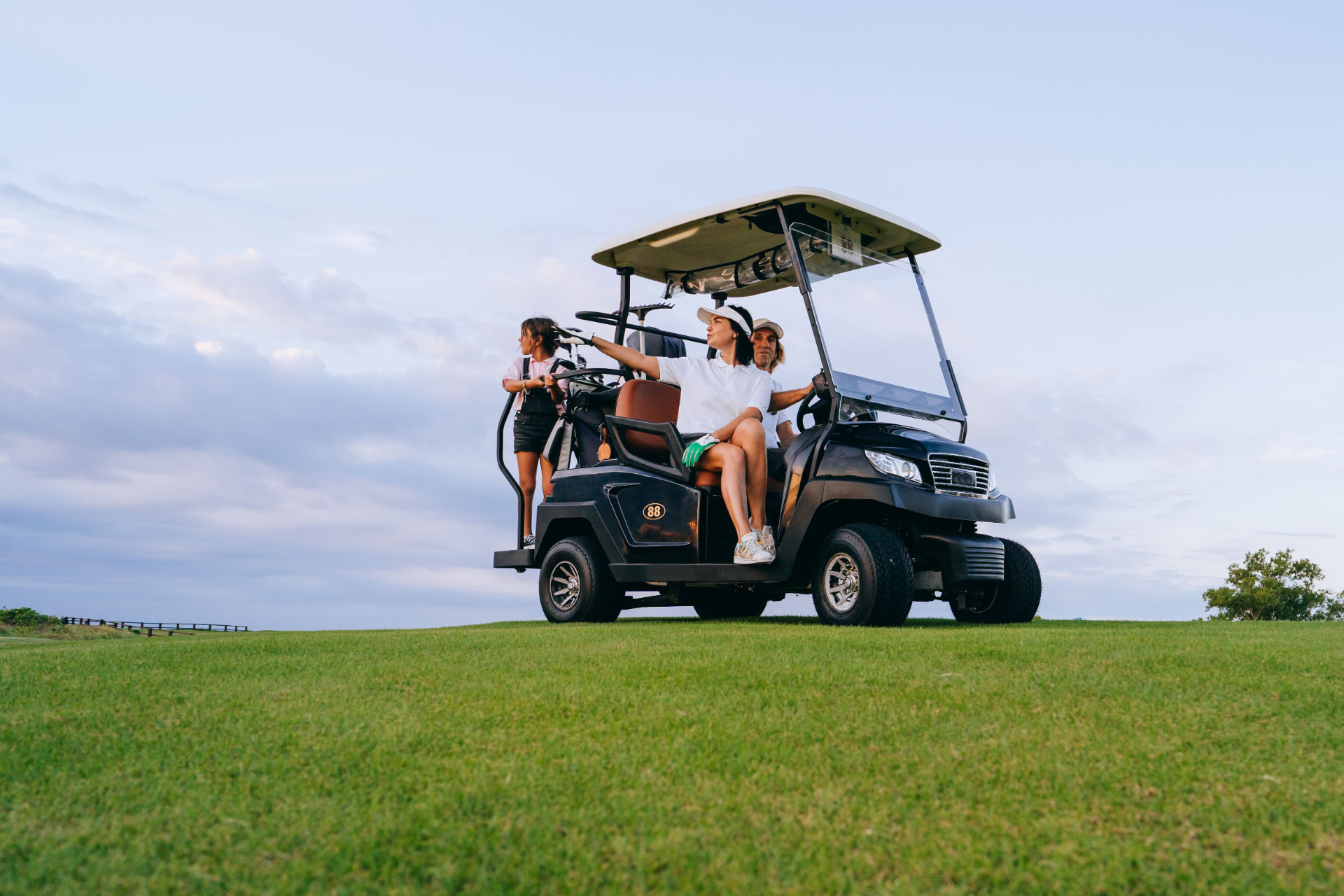 Golfers playing beside the fairway in the Algarve