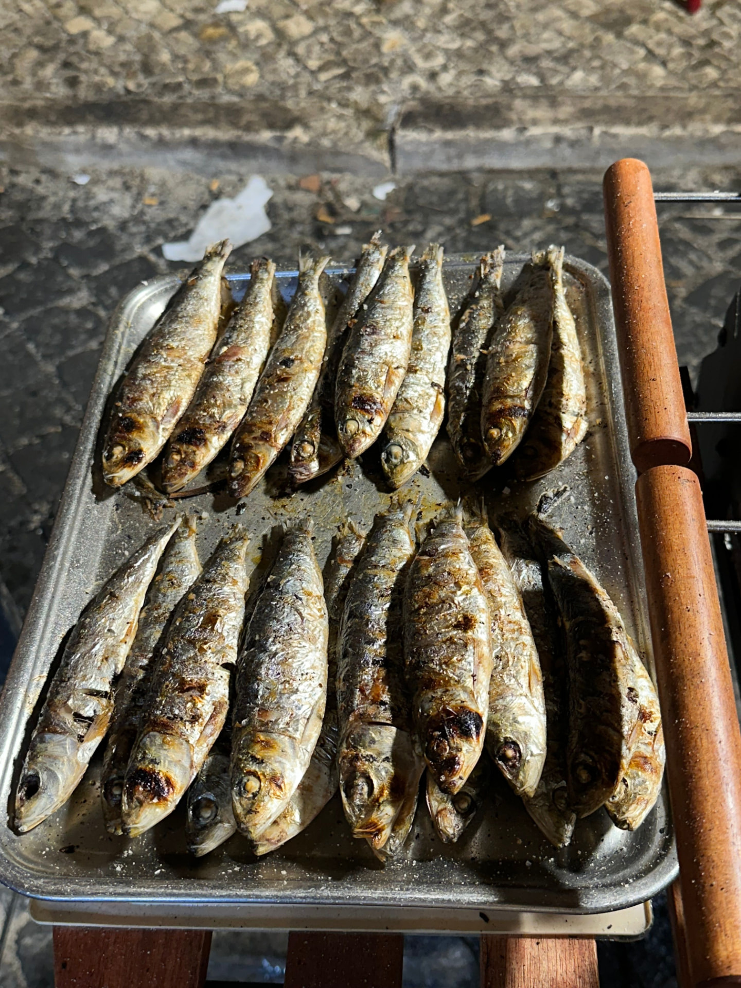 Freshly grilled sardines